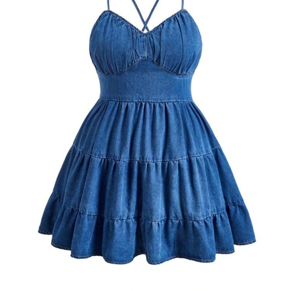 Blue Denim Strappy Dress